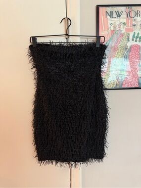 Black Fringe Mini Drezs
